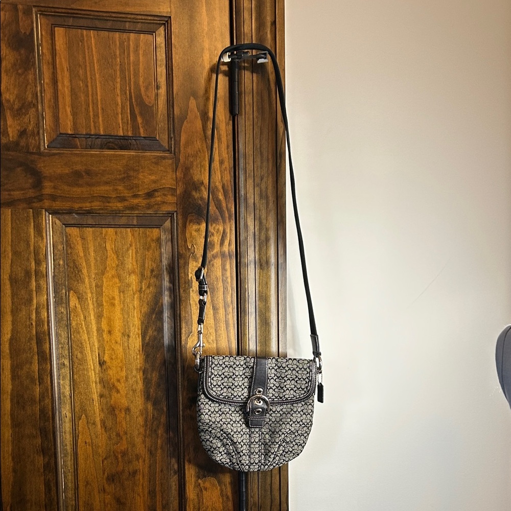 Coach Black and Gray SoHo Open Flap Crossbody Bag